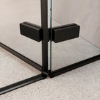 JAYLA - Cabina de ducha con puertas batientes, cristal de 6 mm y perfil negro mate