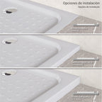 SHIMMER - Piatto doccia acrilico effetto bolle extrapiatto con finitura bianca e piletta inclusa