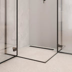JAYLA - Cabina de ducha con puertas batientes, cristal de 6 mm y perfil negro mate
