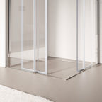 KAYLEE - Box doccia ad angolo con ante scorrevoli, cristallo trasparente 6 mm e profilo cromato