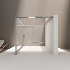 KAYLEE - Box doccia ad angolo con ante scorrevoli, cristallo trasparente 6 mm e profilo cromato