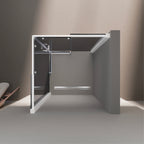 KAYLEE - Box doccia ad angolo con porte scorrevoli, vetro fumé 6 mm e profilo bianco