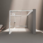 KAYLEE - Cabina de ducha angular con puertas correderas, cristal transparente de 6 mm y perfil cromado