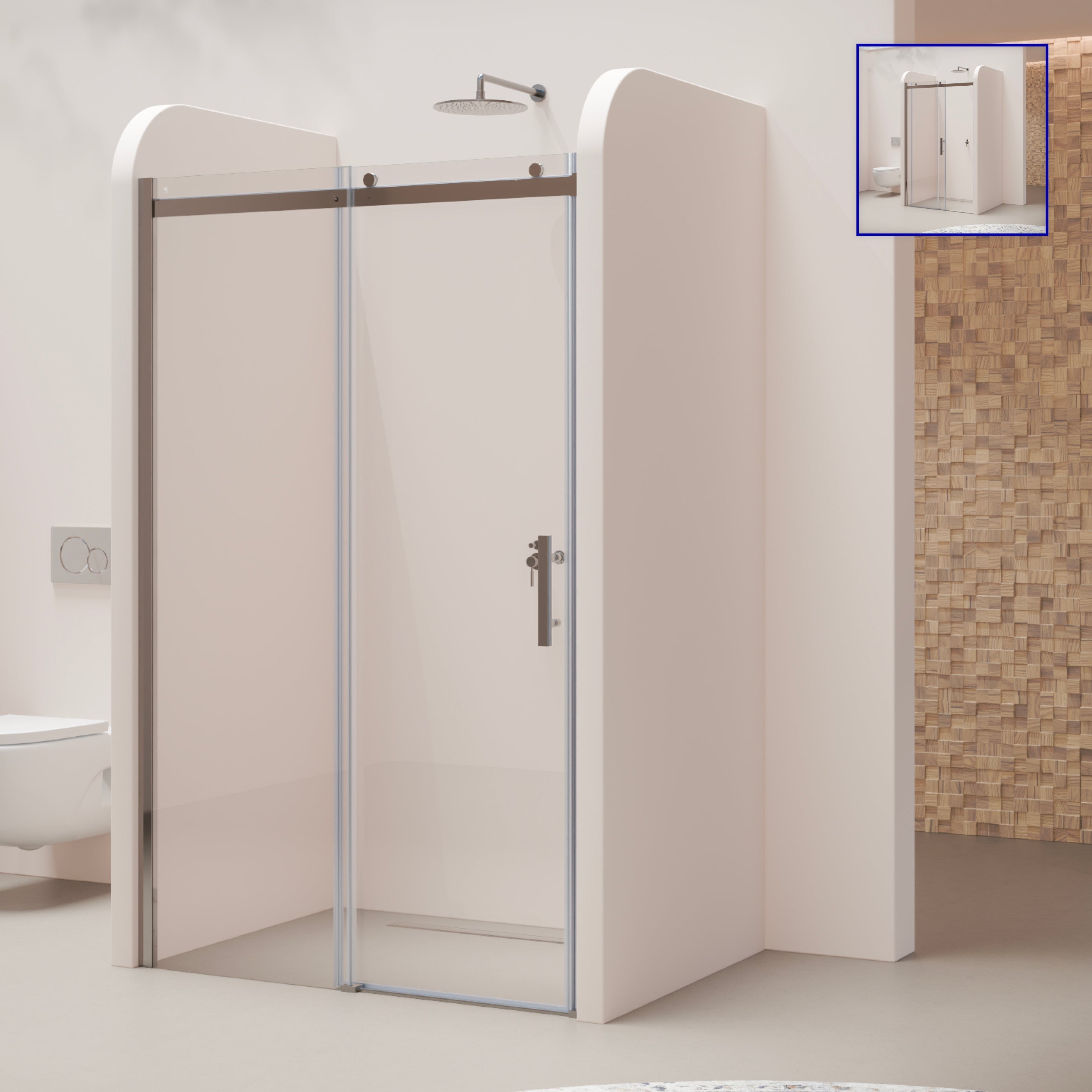 VIOLA - Porta de duche com porta de correr em vidro temperado 8 mm