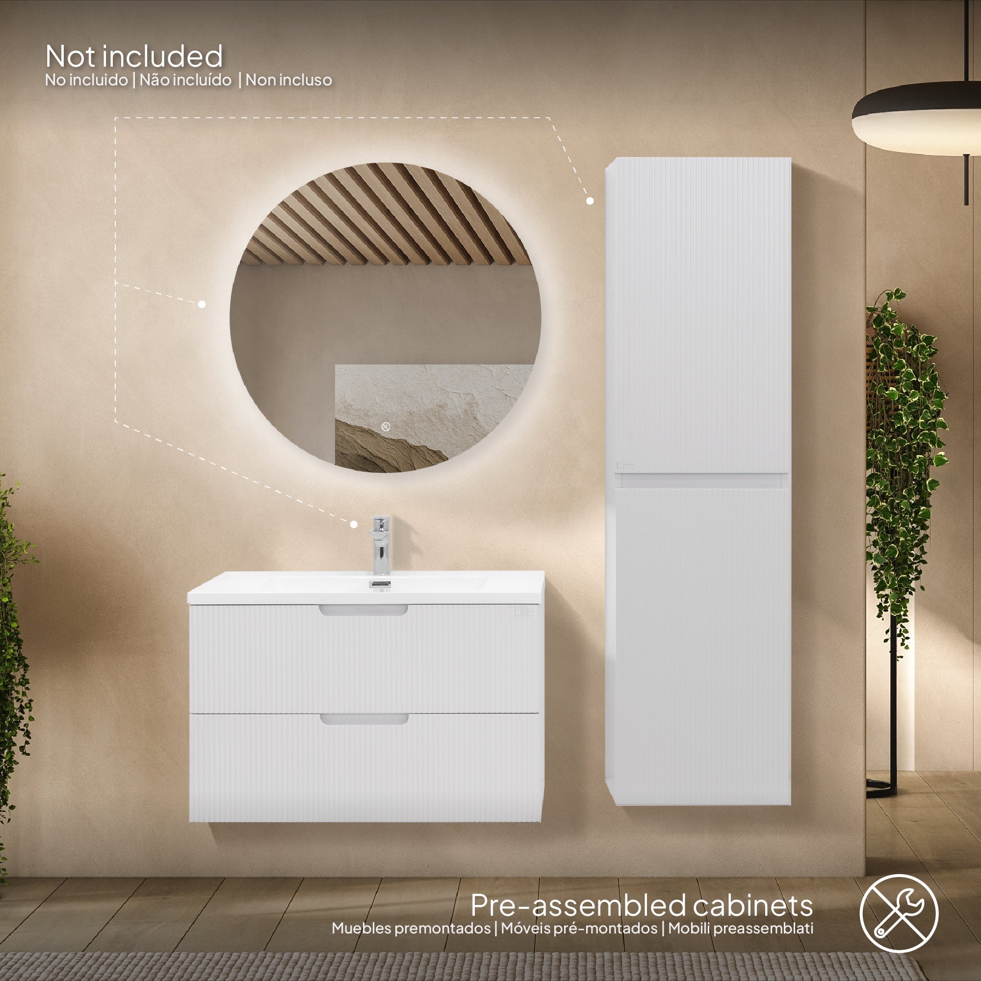 TÁLIA - Mueble de lavabo con cajones de cierre suave