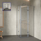 CELINE - Cabina de ducha de esquina con puertas batientes de cristal templado