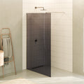 FIONA - Painel de duche Walk-In em vidro temperado escurecido 10 mm com perfil cromado