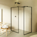 GIANNA - Painel de duche Walk-In com 2 painéis em vidro temperado com perfil preto mate