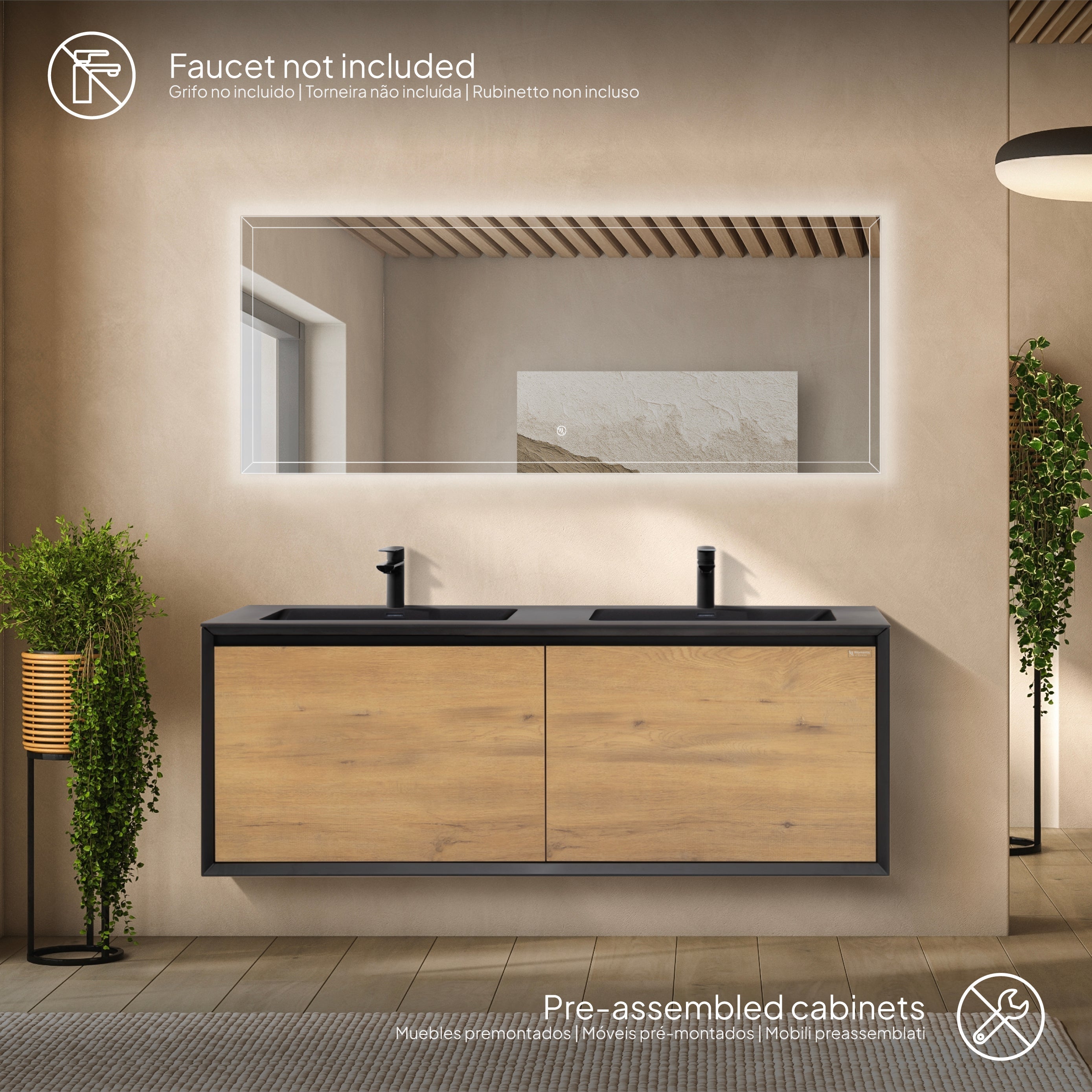 FIDIA - Conjunto de baño suspendido doble