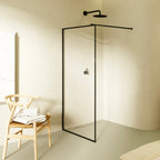 GIANNA - Painel de duche Walk-In em vidro temperado com perfil preto mate