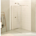 FIONA - Painel de duche walk-in em vidro temperado 8 mm com perfil cromado e barra 22M