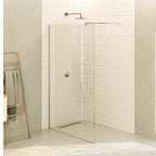 FIONA - Painel de duche walk-in em vidro temperado 8 mm com perfil cromado e barra 22M