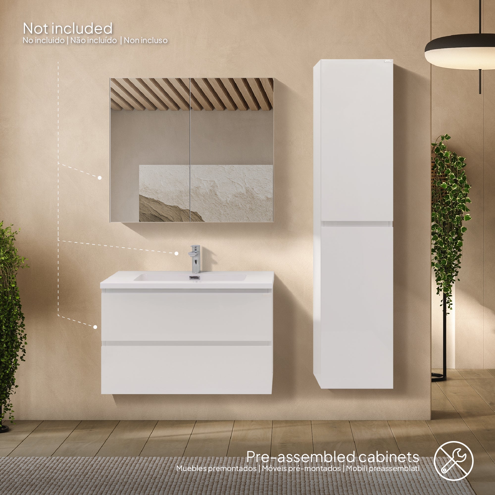 ATENA - Coluna lateral de casa de banho com arrumação