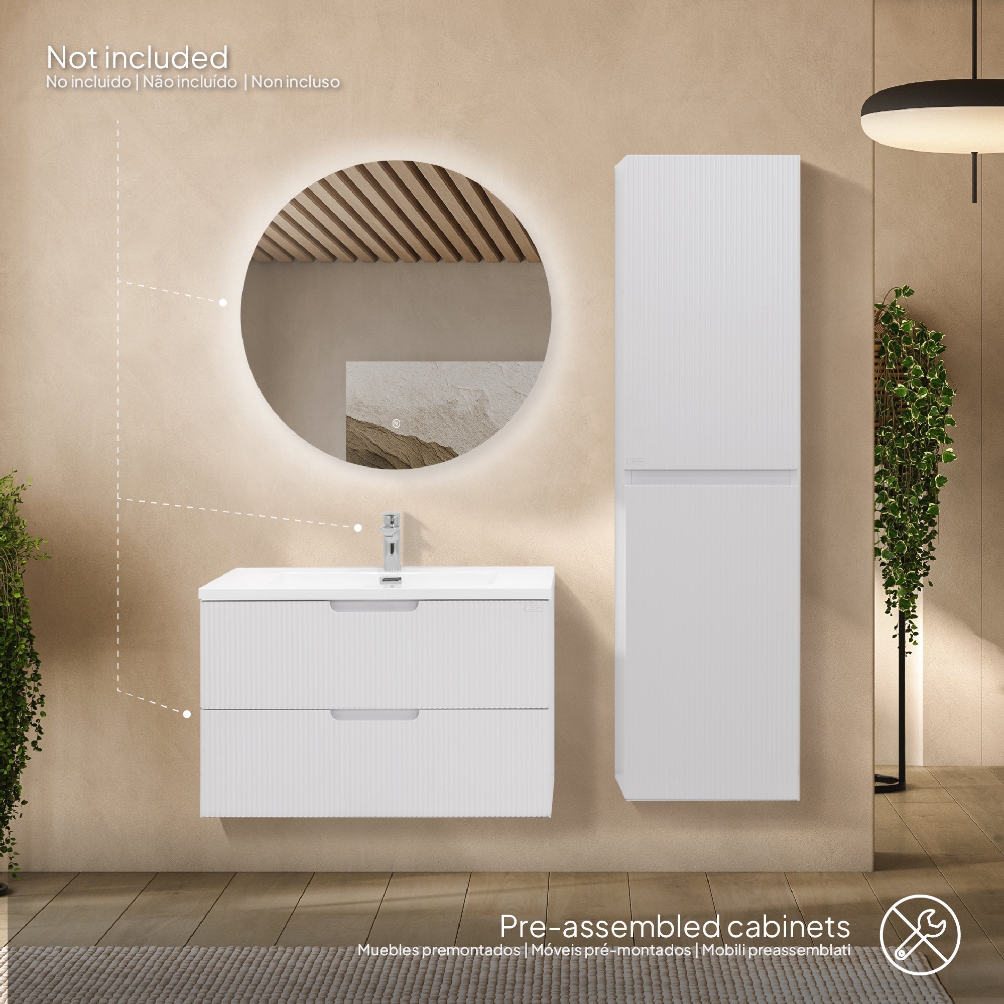 TÁLIA - Mueble lateral suspendido con puerta