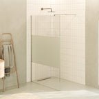 FIONA - Painel de duche Walk-In em vidro temperado meio fosco 10 mm com perfil cromado