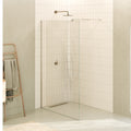 FIONA - Painel de duche walk-in em vidro temperado 8 mm com perfil cromado e barra 23M
