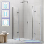 EMMA - Cabine de duche com portas articuladas, vidro 6 mm e perfil cromado