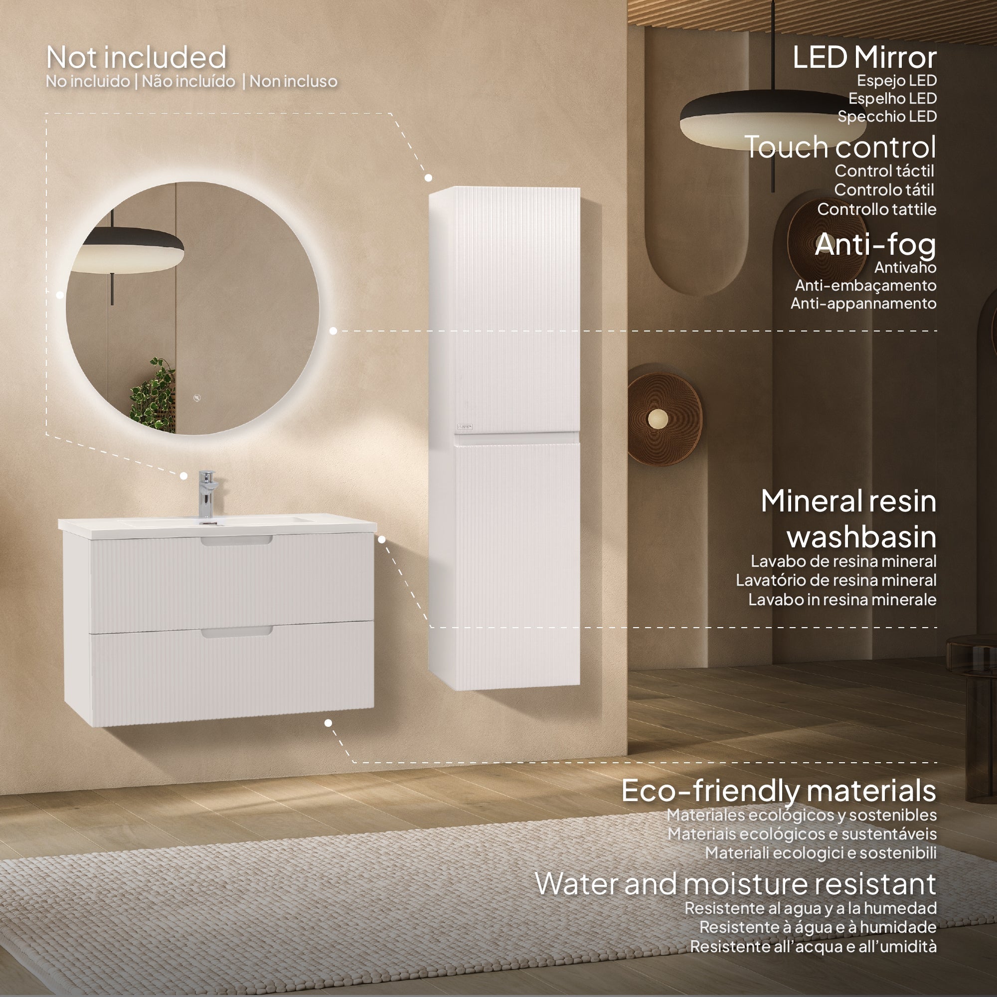 TÁLIA - Mueble de lavabo con cajones de cierre suave