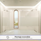 FIONA - Painel de duche Walk-In em vidro temperado meio fosco 10 mm com perfil cromado