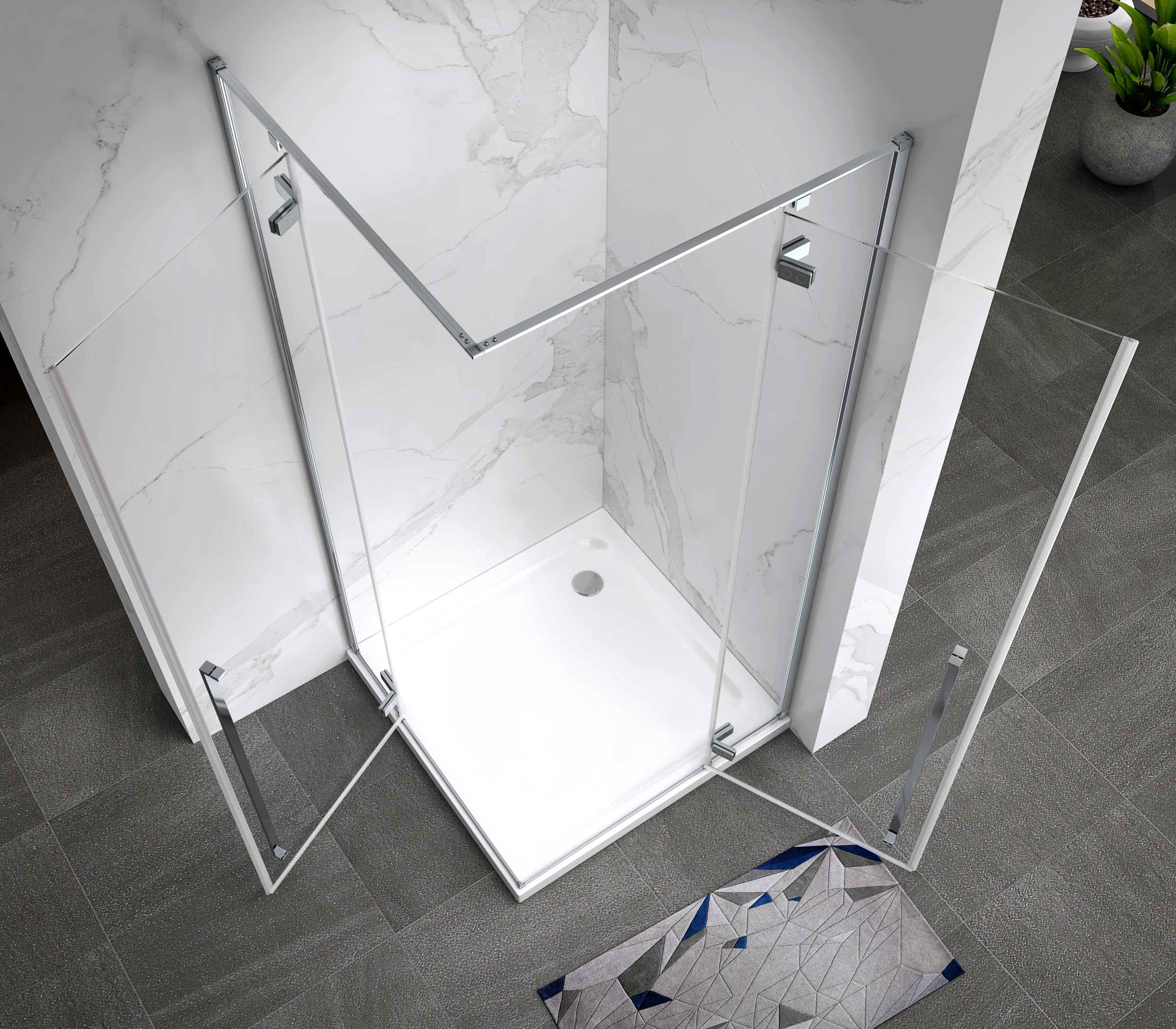 JAYLA - Cabine de duche com portas batentes, vidro 6 mm e perfil cromado