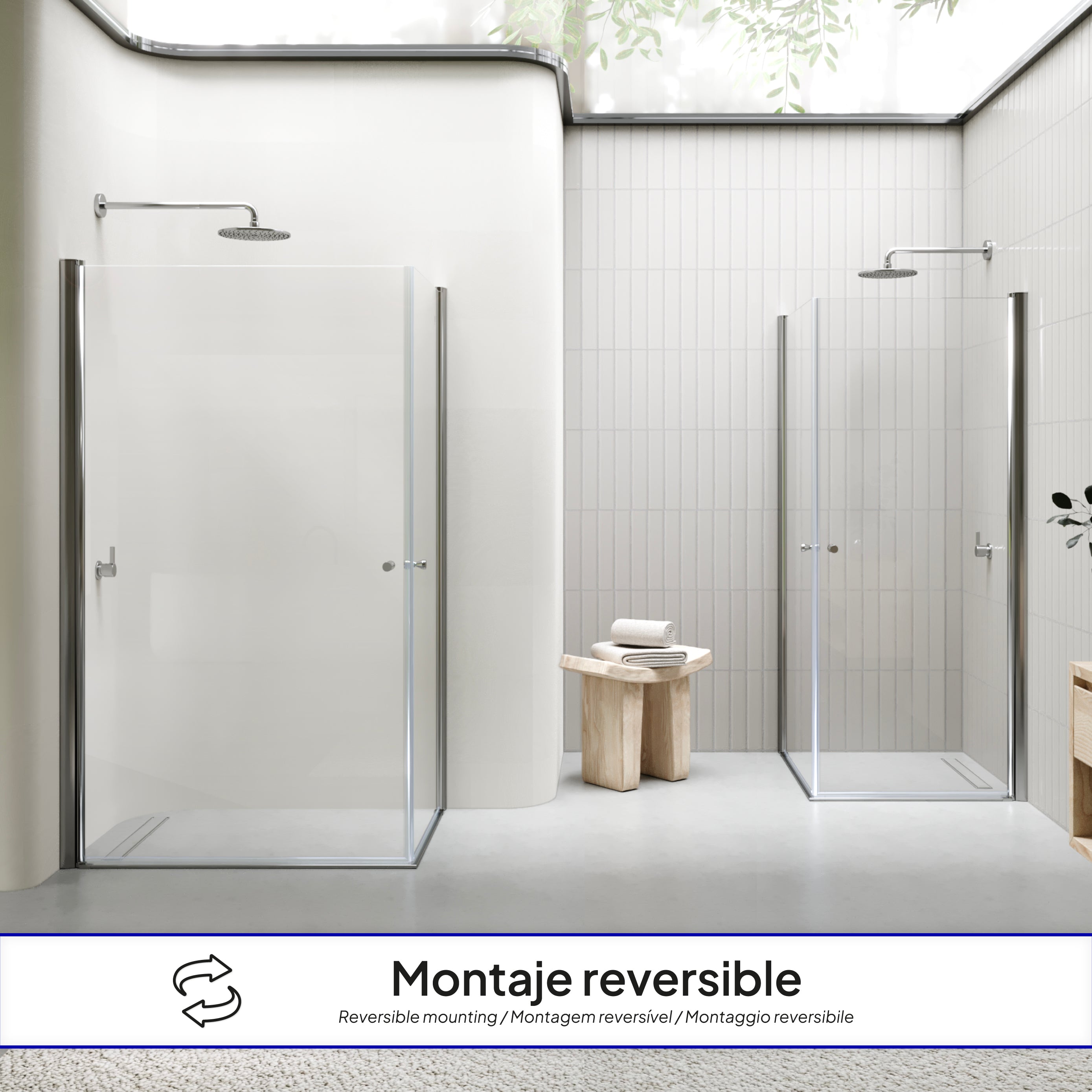 GAIA - Cabina doccia angolare con porte a battente in vetro temperato