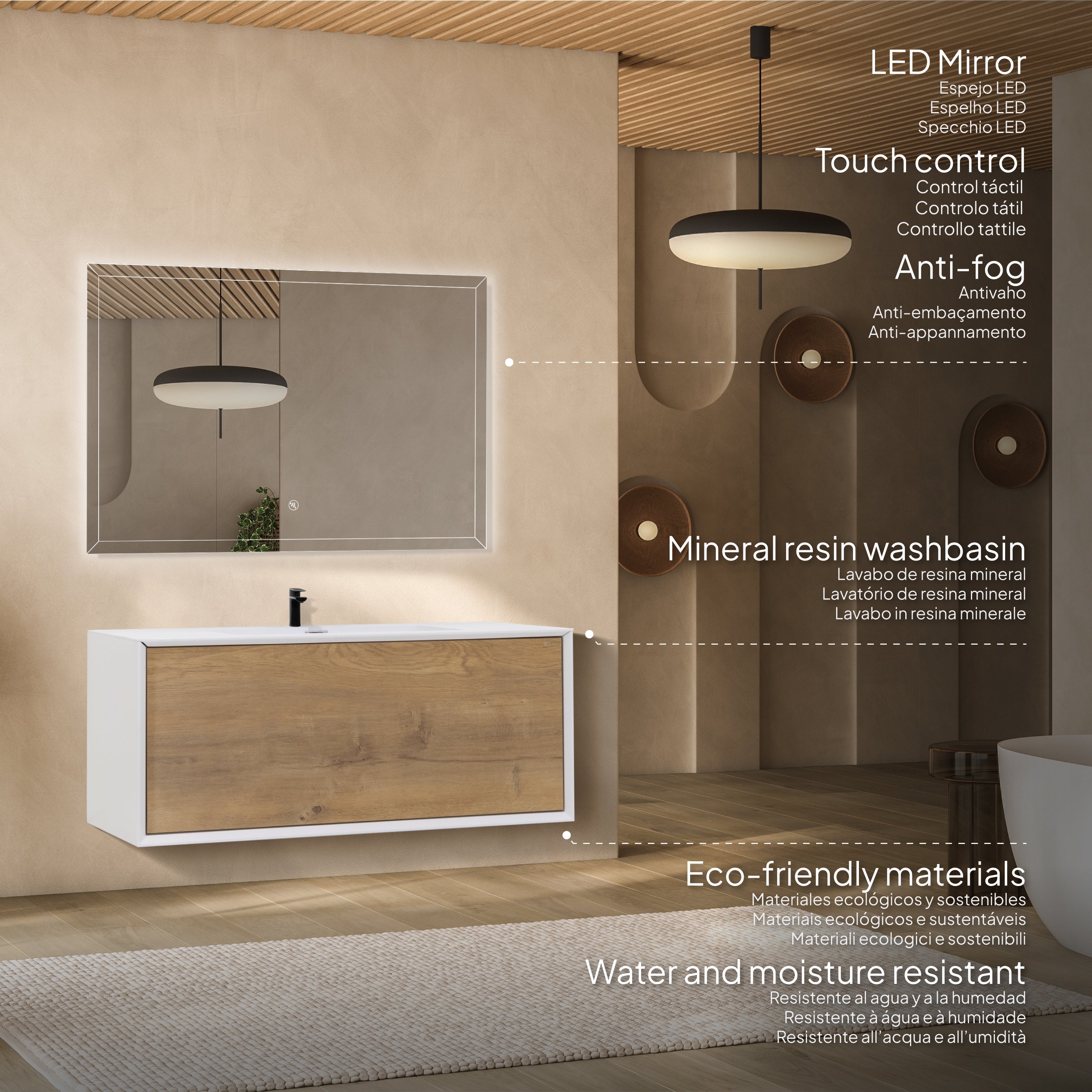 HEBE - Conjunto de baño suspendido