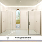 NICOLE - Cabine de duche frontal com portas articuladas em vidro temperado 8 mm