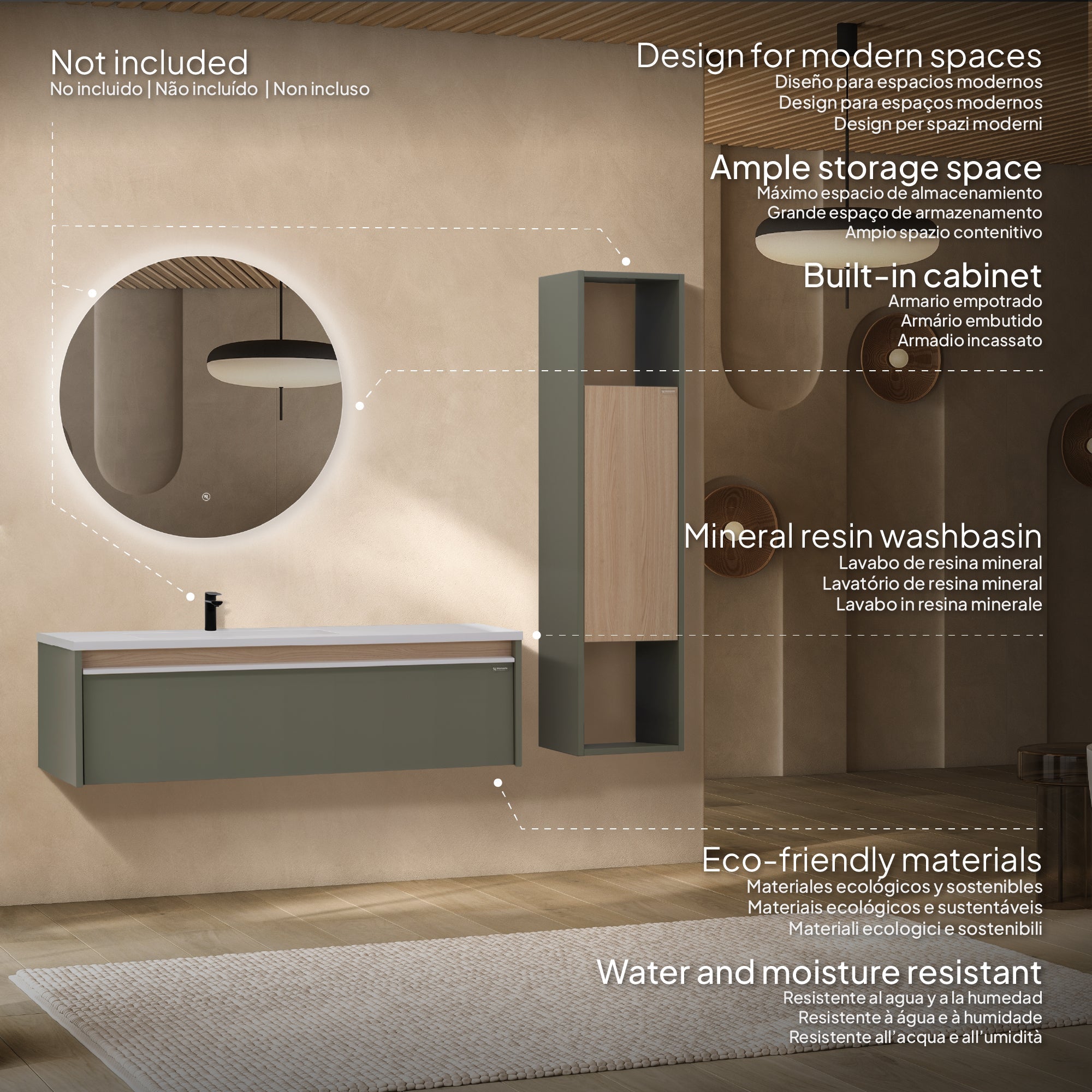 NEREIA - Mueble de lavabo suspendido