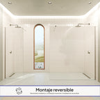 FIONA - Painel de duche walk-in em vidro temperado 8 mm com perfil cromado e barra 22M