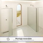 FIONA - Painel de duche Walk-In com painel lateral fixo em vidro temperado fosco 10 mm