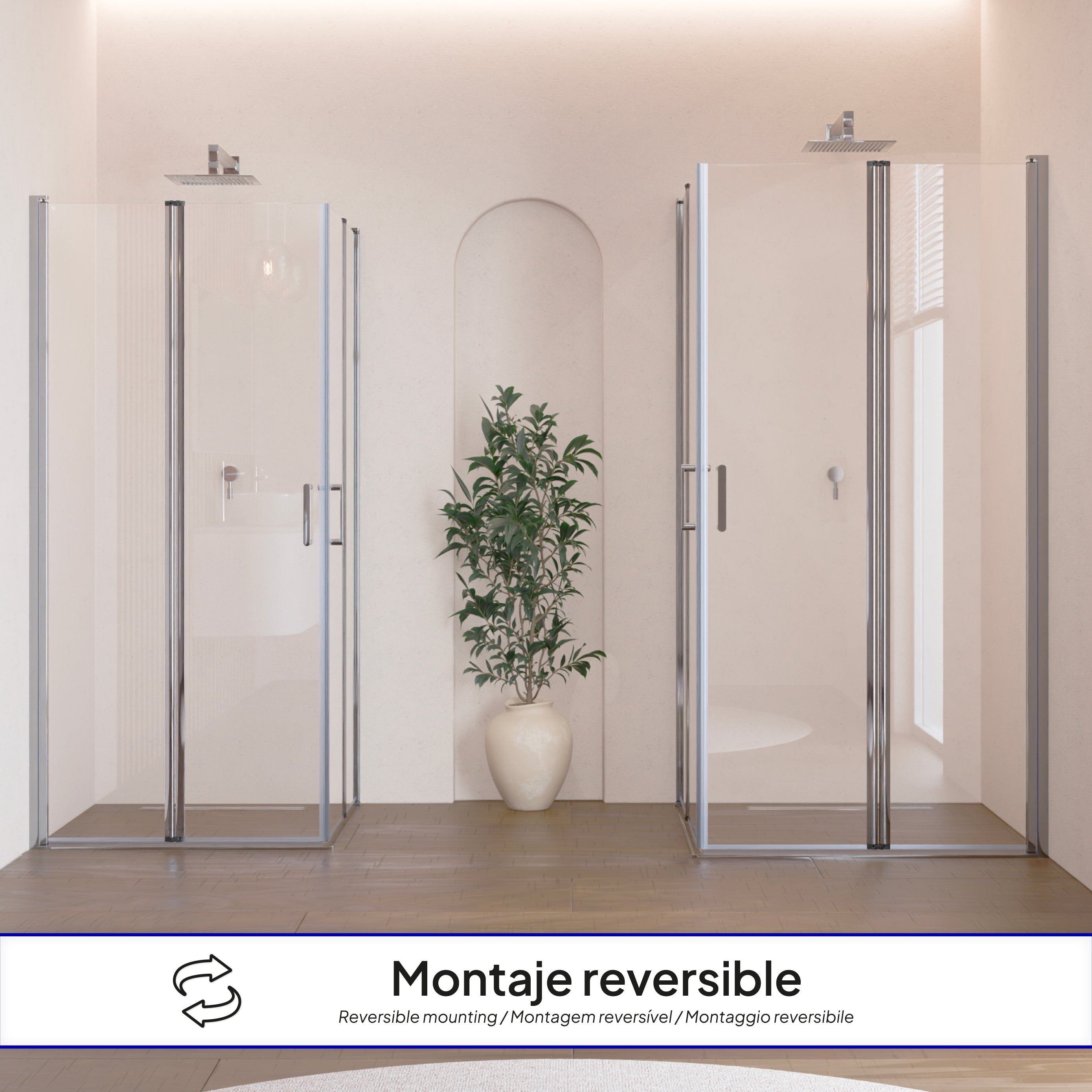 ALINA - Cabine de duche de canto com portas dobráveis em vidro temperado