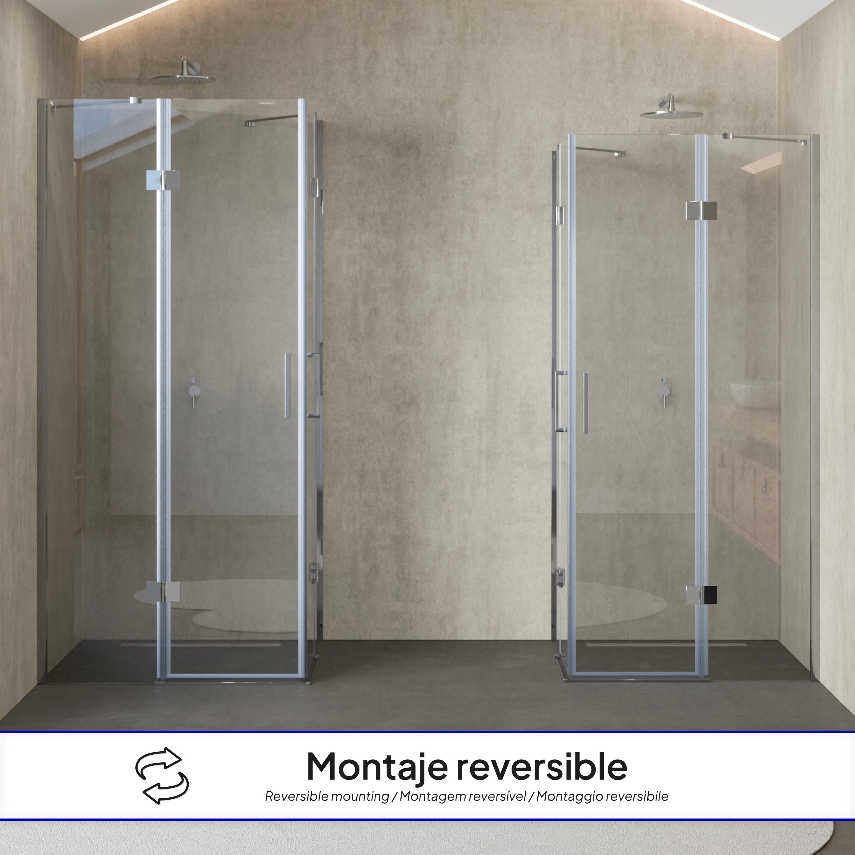 CELINE - Box doccia ad angolo con ante battenti in vetro temperato