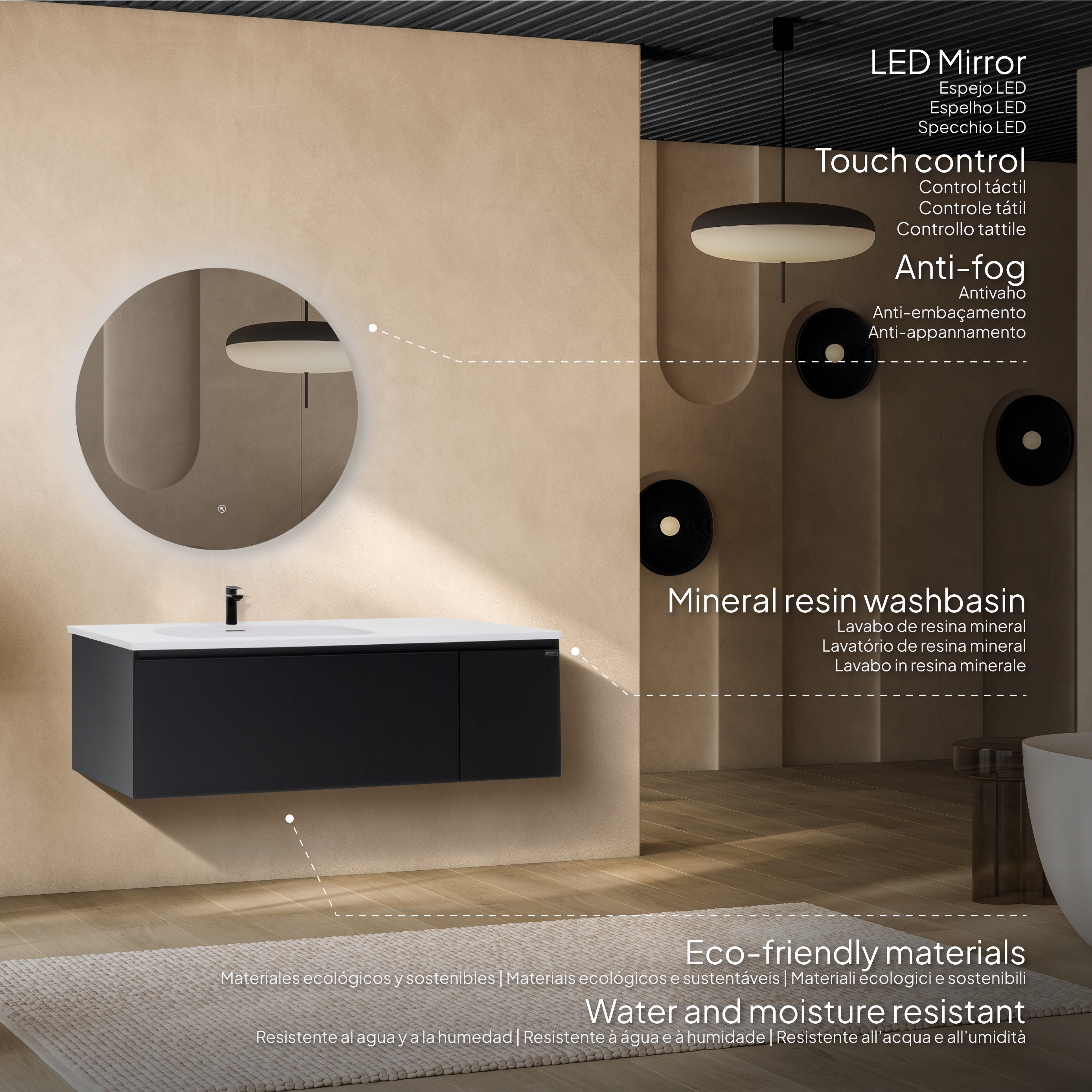 Dafne - Conjunto de baño suspendido