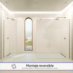 FIONA - Painel de duche walk-in em vidro temperado 8 mm com perfil cromado