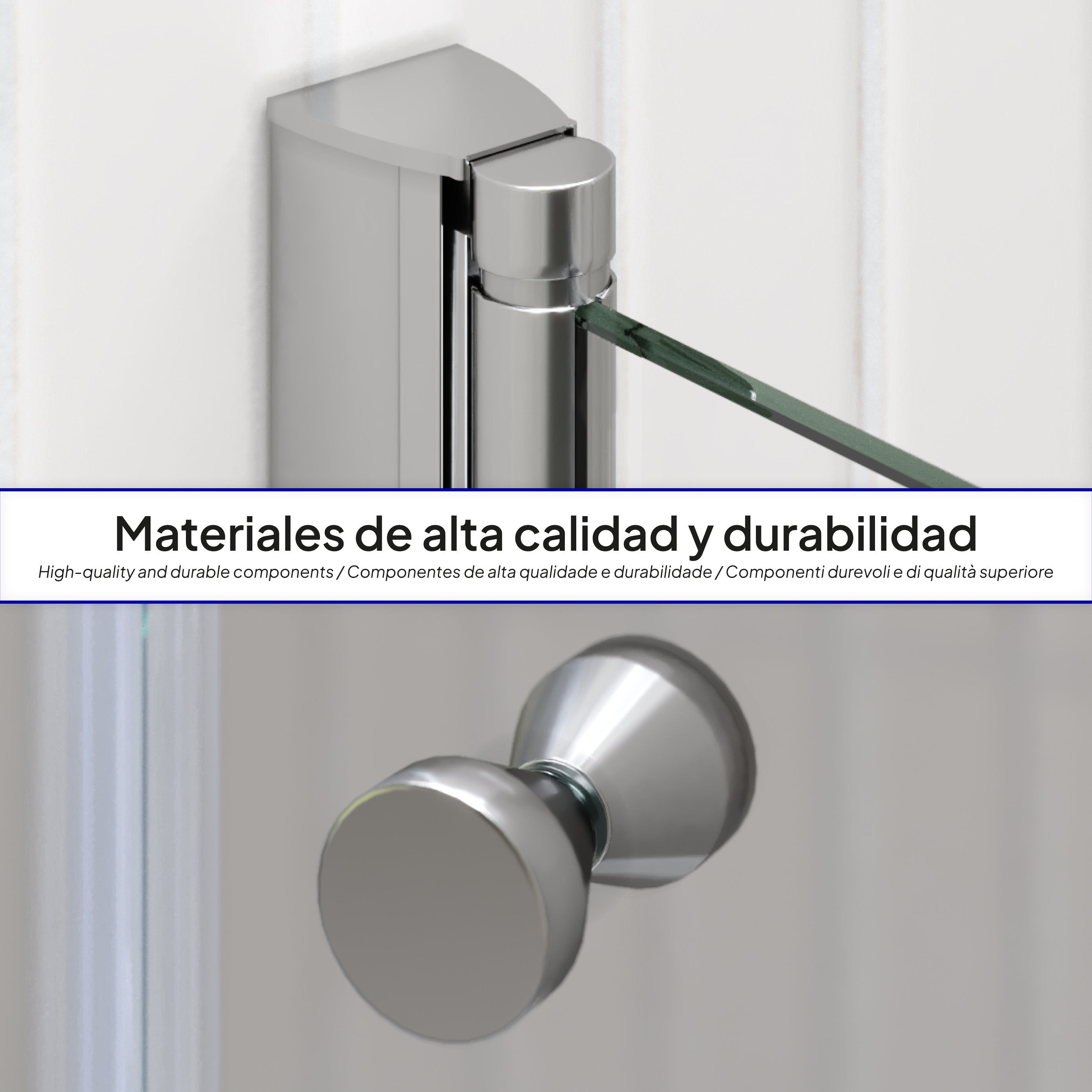 MILA - Porta de duche dobrável em vidro temperado 6 mm e perfil cromado