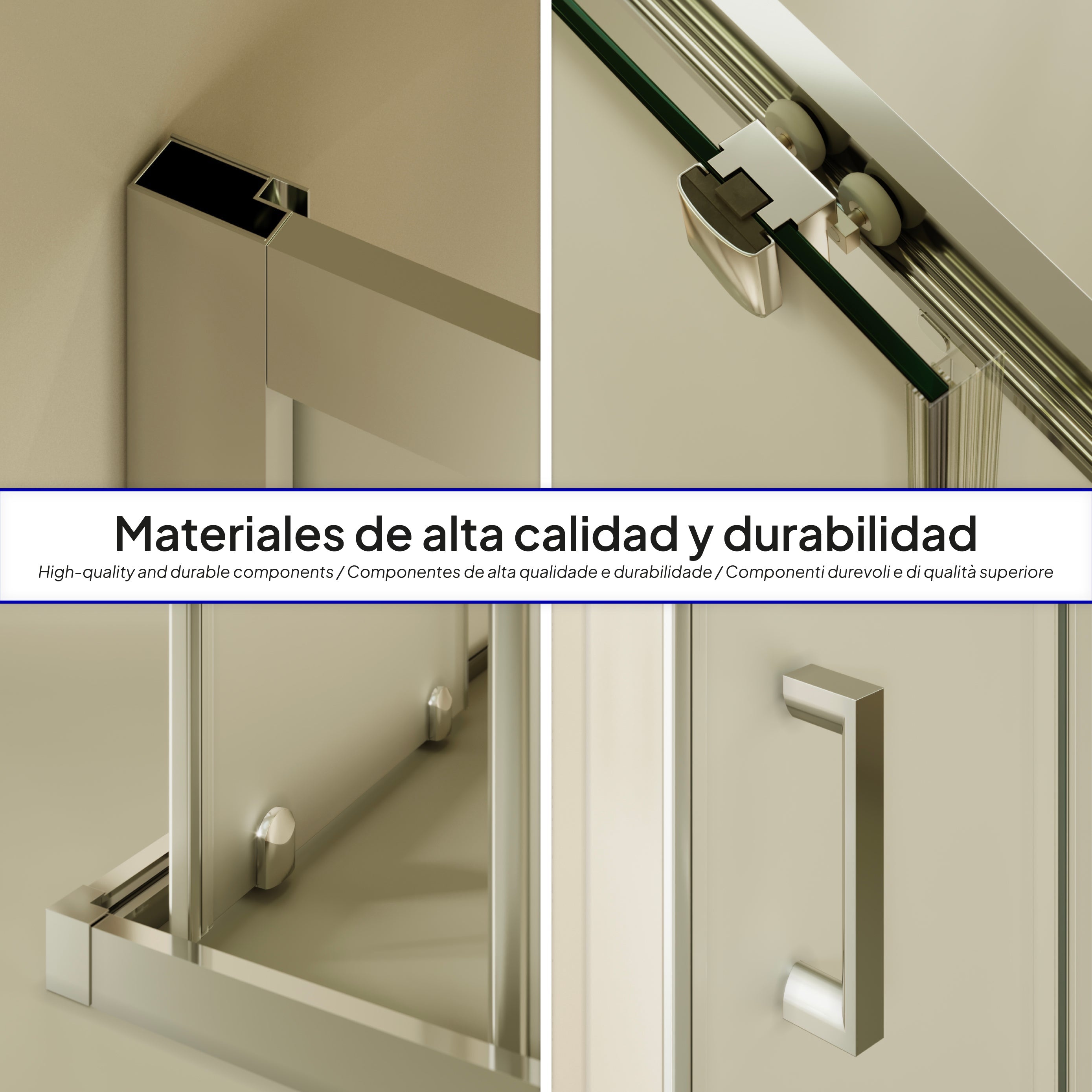 DIANA - Cabine de duche de canto com portas de correr em vidro temperado fosco