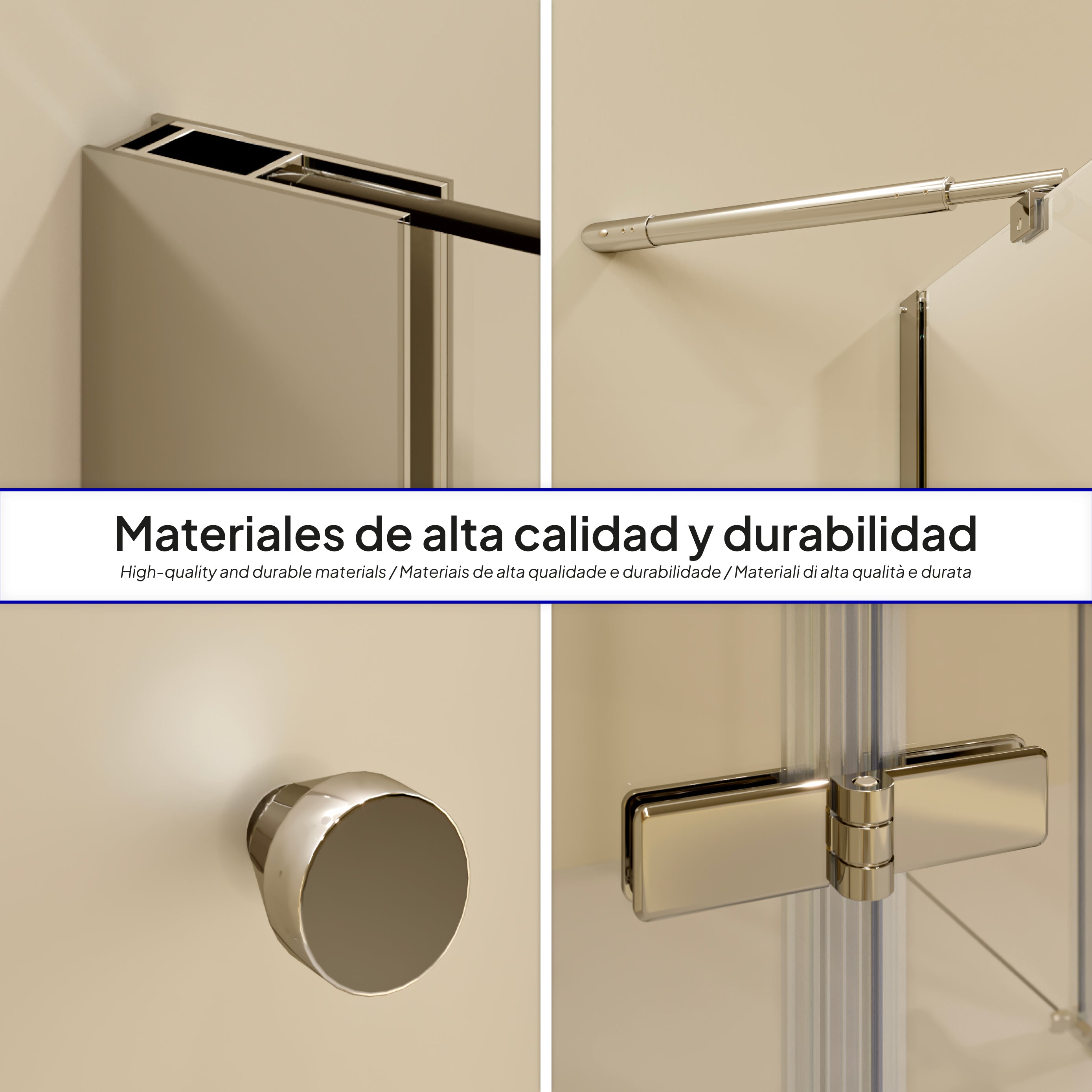 ALICE - Cabine de duche de canto com portas articuladas em vidro temperado meio fosco