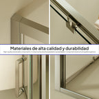 ISADORA - Cabine de duche frontal com portas articuladas em vidro temperado e perfil cromado