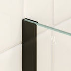 FIONA - Mampara de ducha Walk-In de cristal templado medio esmerilado 10 mm con perfil negro mate