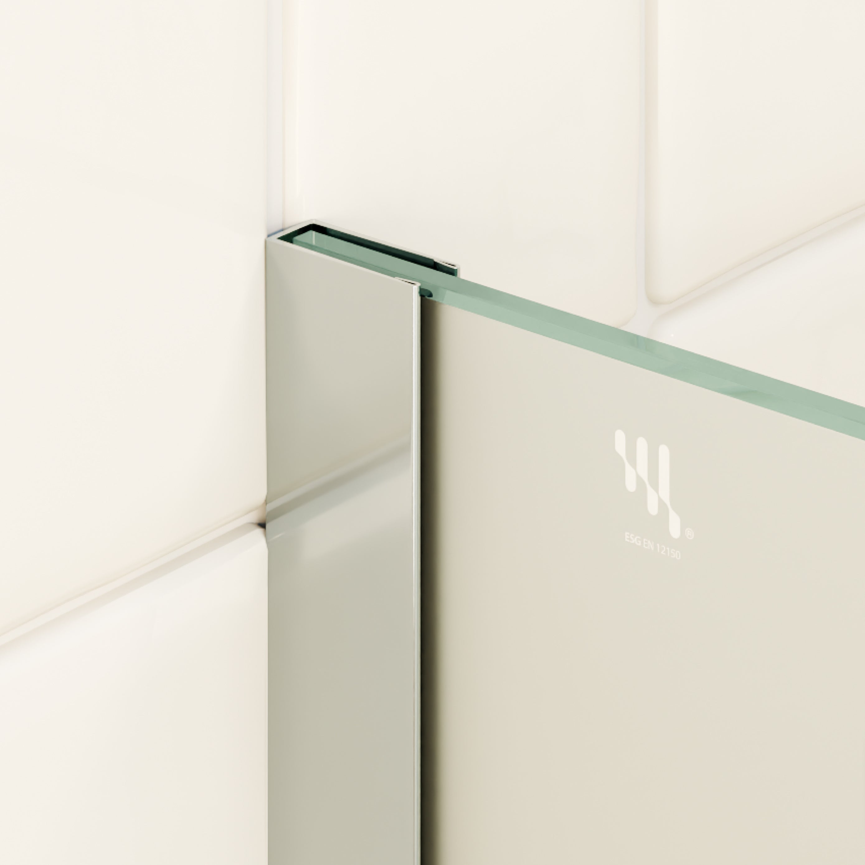 FIONA - Painel de duche Walk-In em vidro temperado fosco 10 mm com perfil cromado