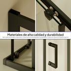 DIANA - Box doccia angolare con ante scorrevoli, vetro temperato e profilo nero opaco