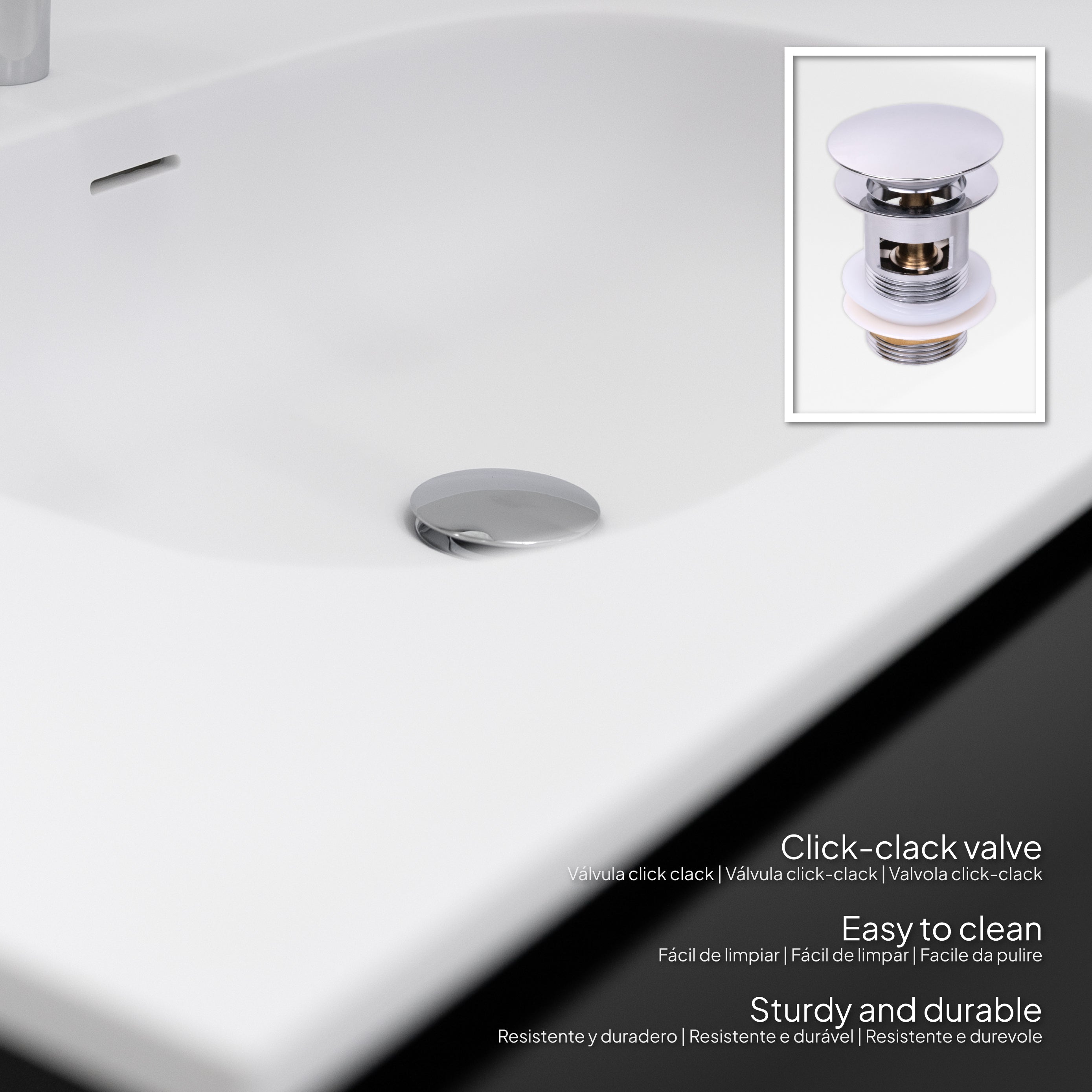 Dafne – Mueble de lavabo suspendido con cierre suave