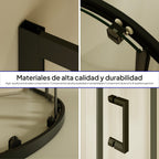 ELLA - Cabine de duche de quadrante com portas de correr em vidro transparente e perfil preto mate