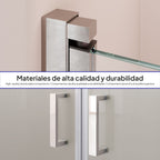LARA - Mampara de ducha con puertas batientes de cristal templado parcialmente esmerilado de 6 mm