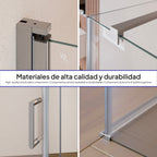 HELLEN - Cabine de duche frontal com portas articuladas em vidro temperado e perfil cromado