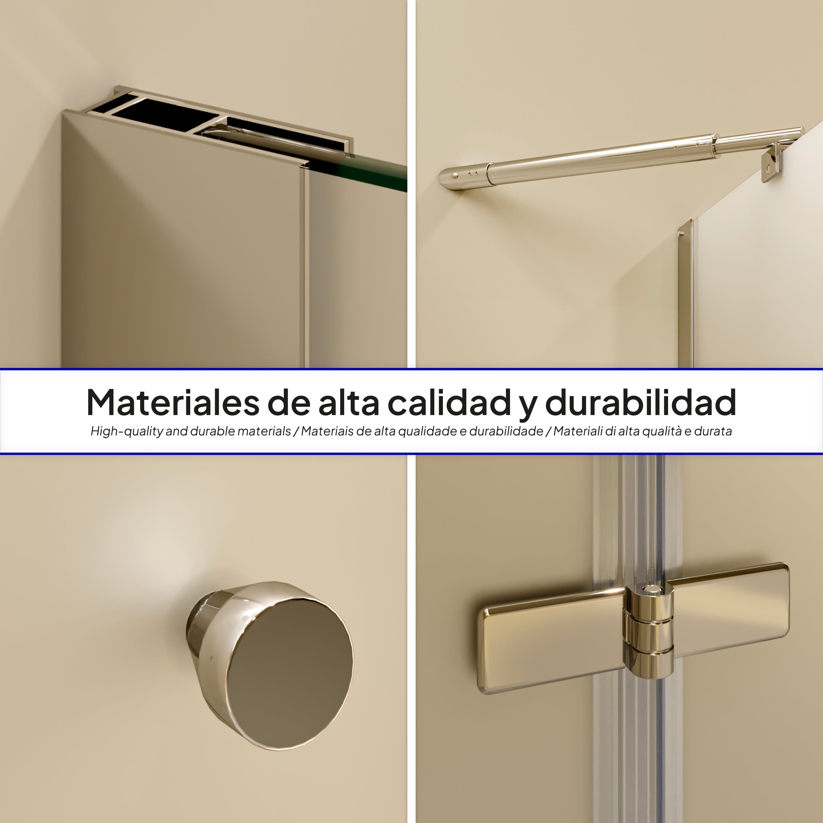 ALICE - Cabine de duche de canto com portas articuladas em vidro temperado fosco