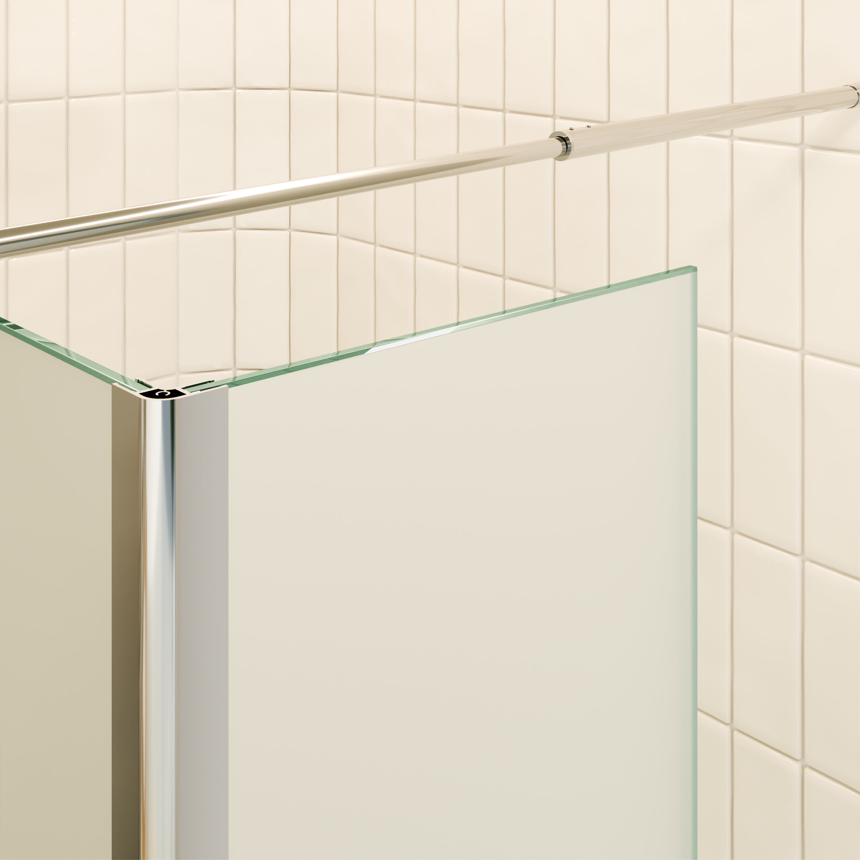 FIONA - Painel de duche Walk-In com painel lateral fixo em vidro temperado fosco 10 mm