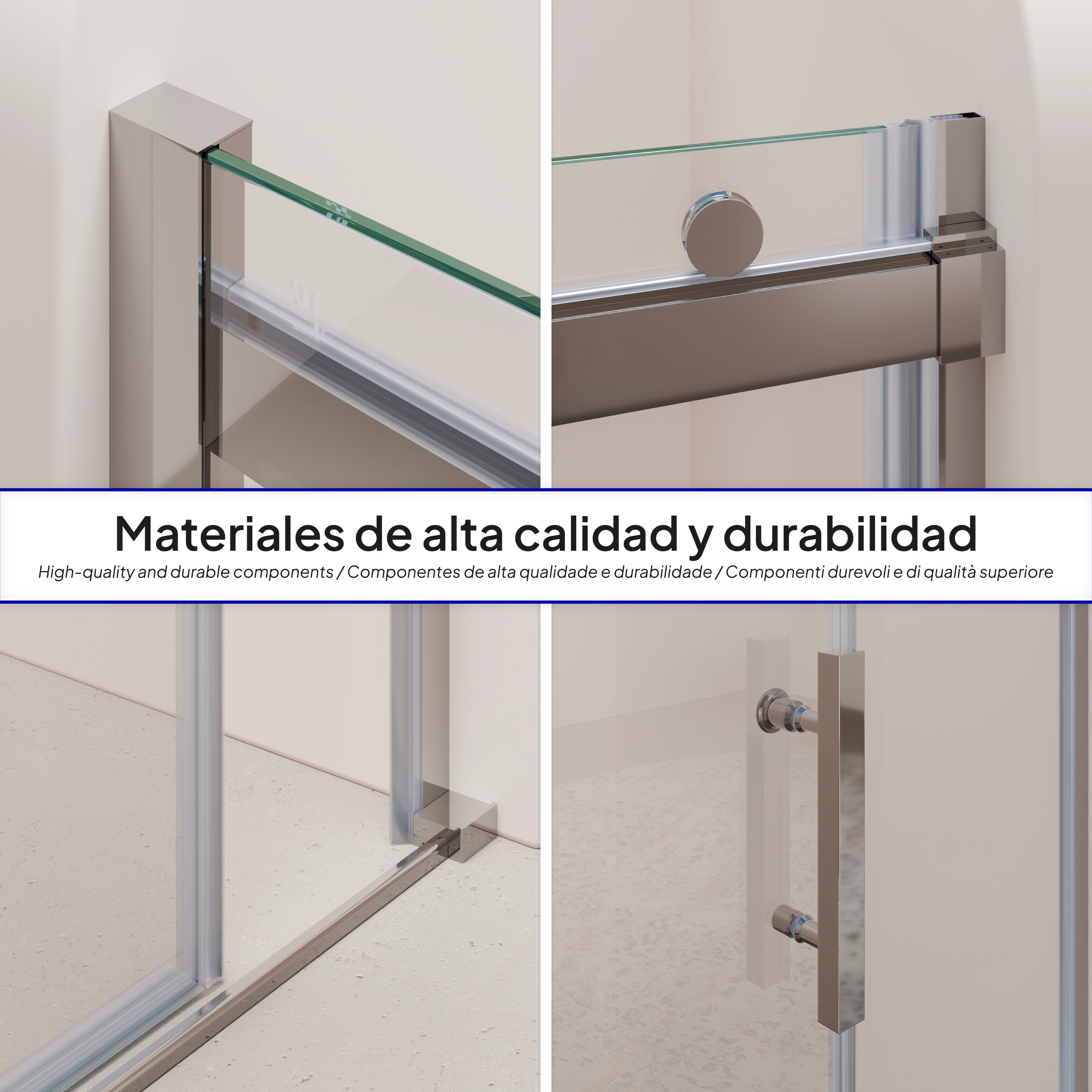 VIOLA - Porta de duche com porta de correr em vidro temperado 8 mm