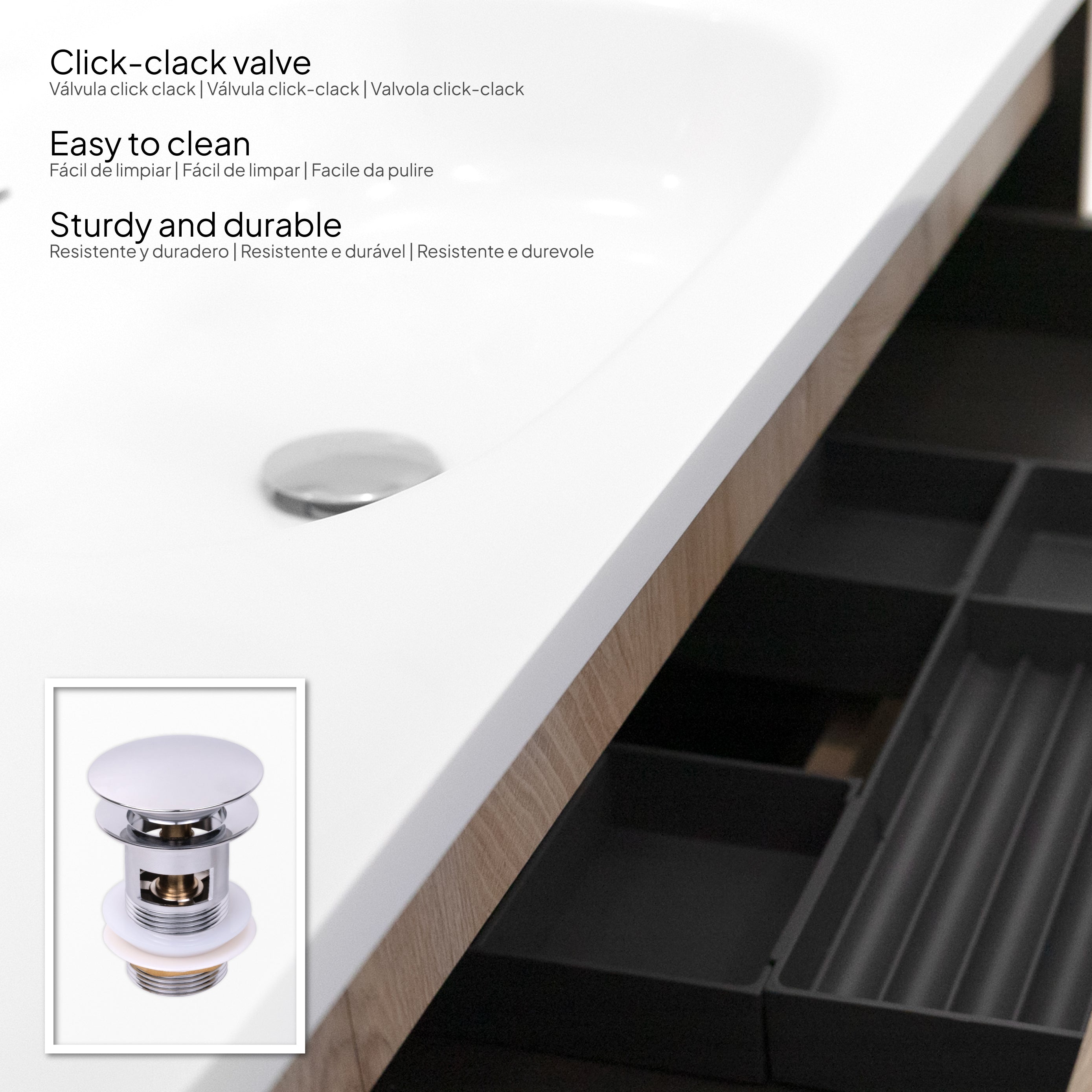 VESTA - Mueble de lavabo suspendido con cajones