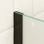 FIONA - Mampara de ducha Walk-In de cristal templado esmerilado de 10 mm con perfil negro mate